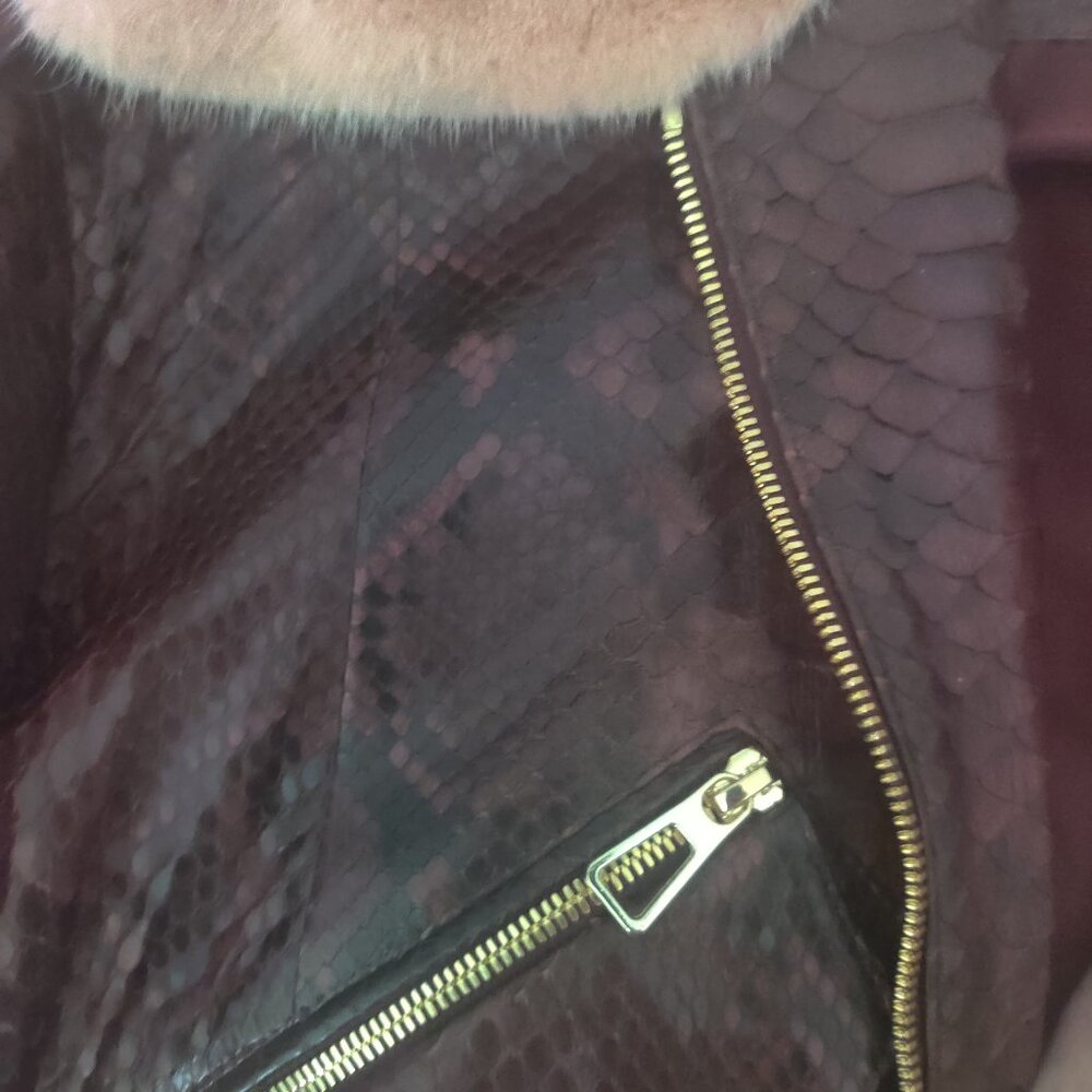 Double D Ranch Presley Style Python And Mink Jack… - image 3